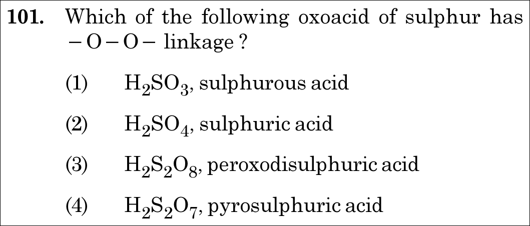 NEET 2020 chemistry Question 101