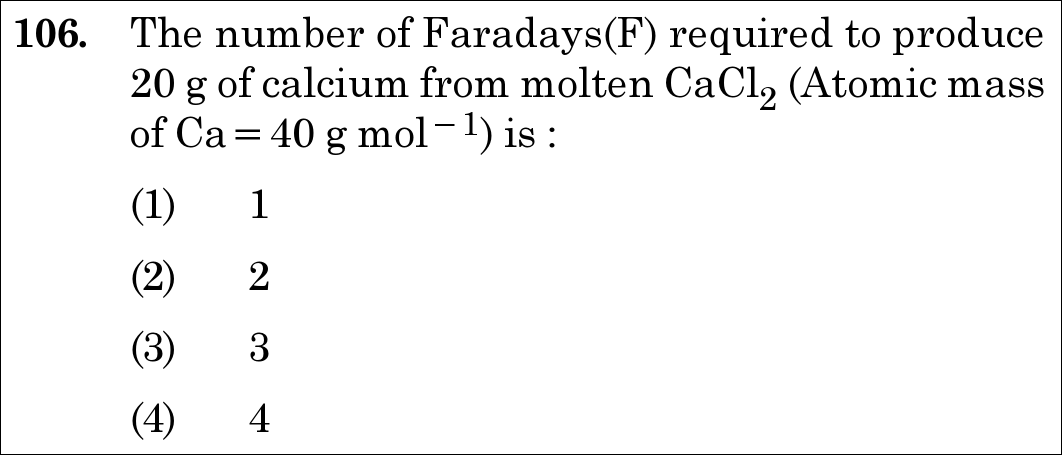 NEET 2020 chemistry Question 106