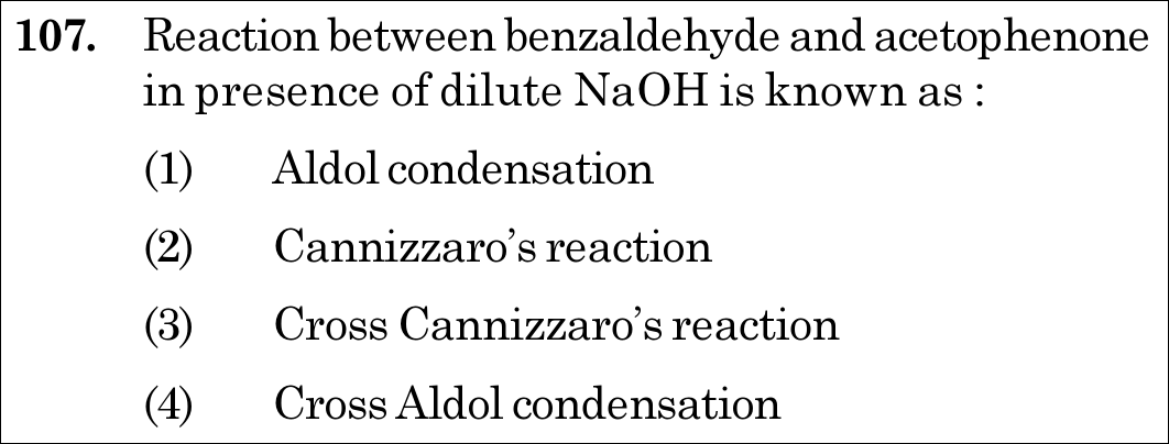 NEET 2020 chemistry Question 107