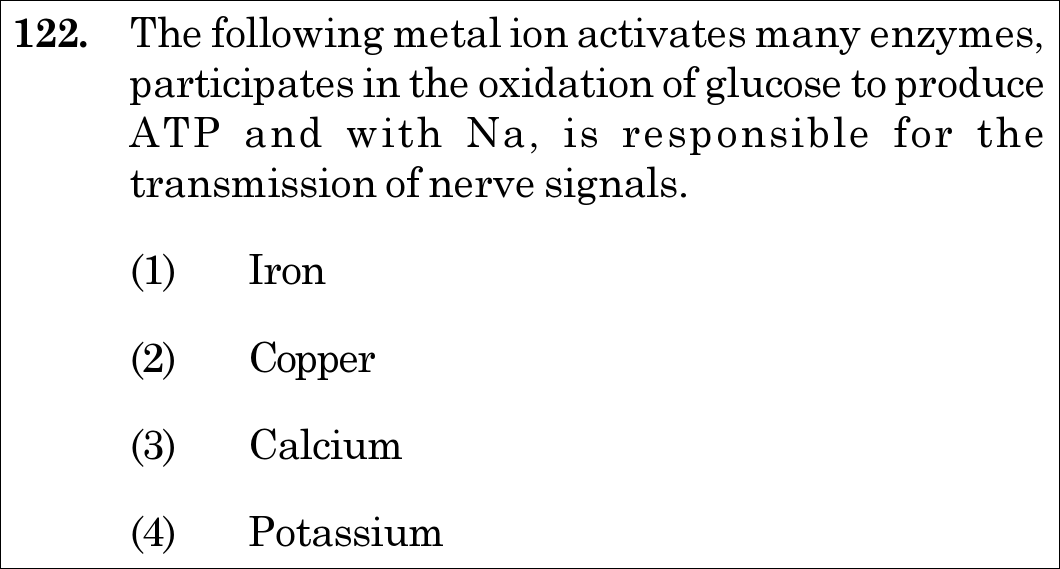 NEET 2020 chemistry Question 122