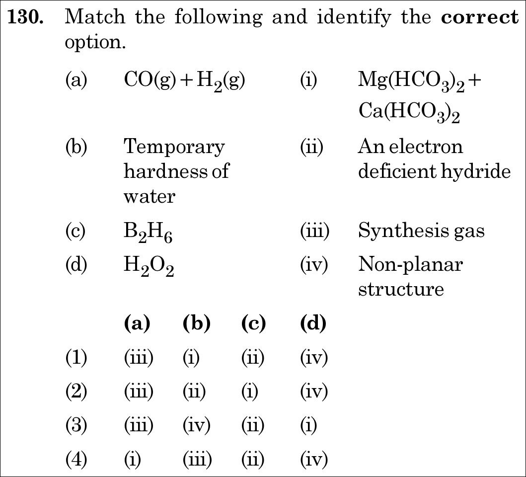 NEET 2020 chemistry Question 130