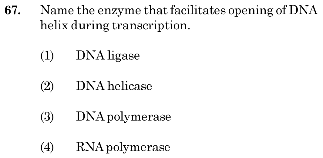 NEET 2020 zoology Question 67