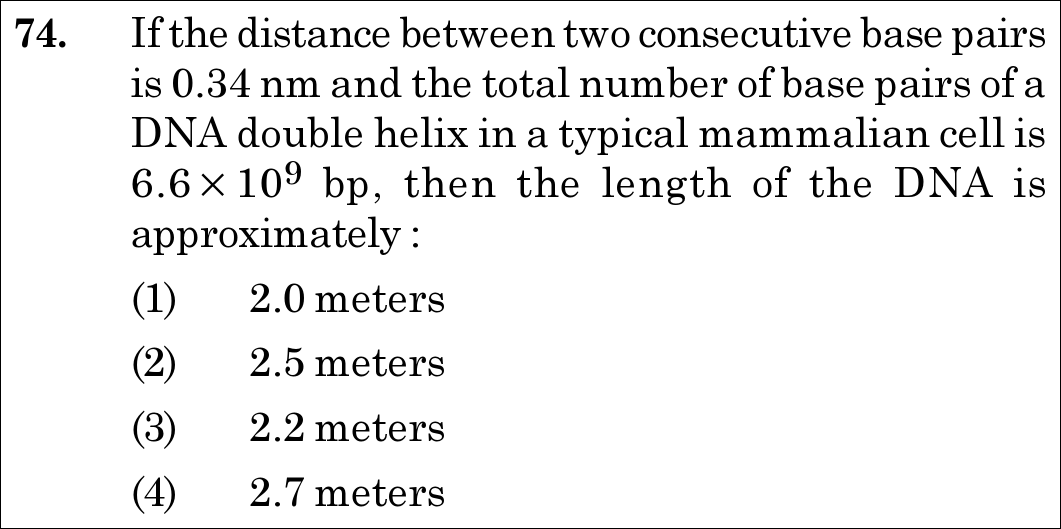 NEET 2020 zoology Question 74