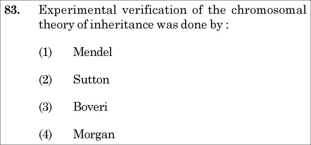 NEET 2020 zoology Question 83