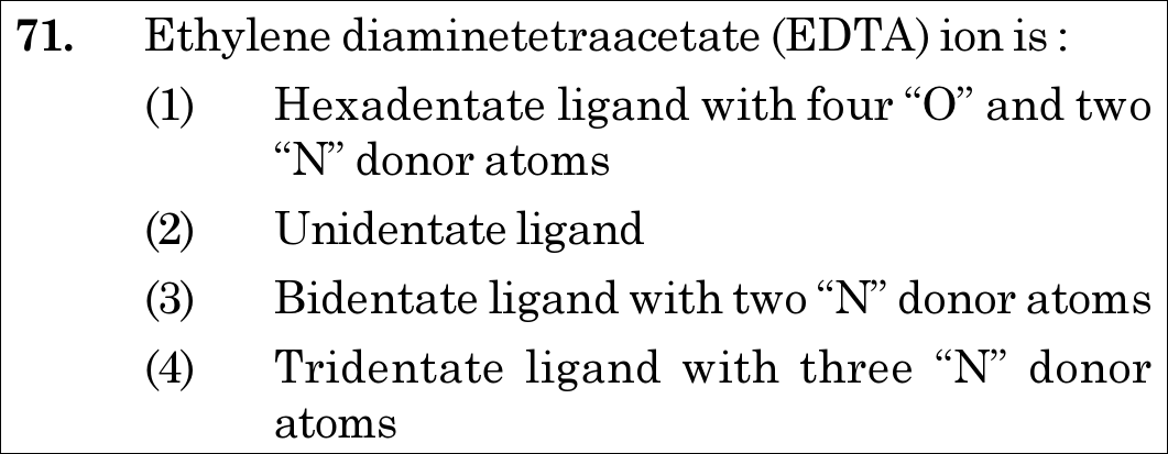 NEET 2021 chemistry Question 71
