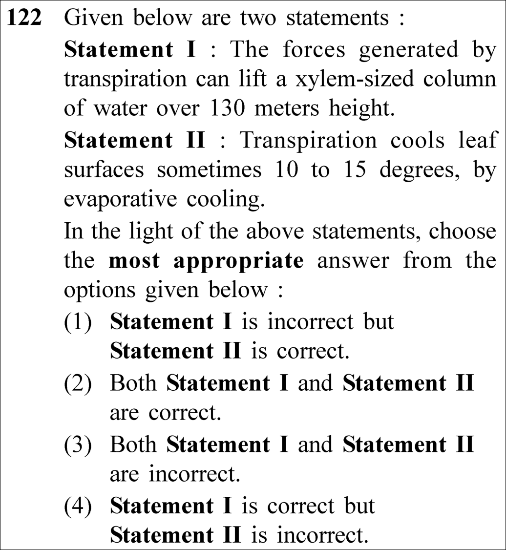 NEET 2023 Botany Question 122