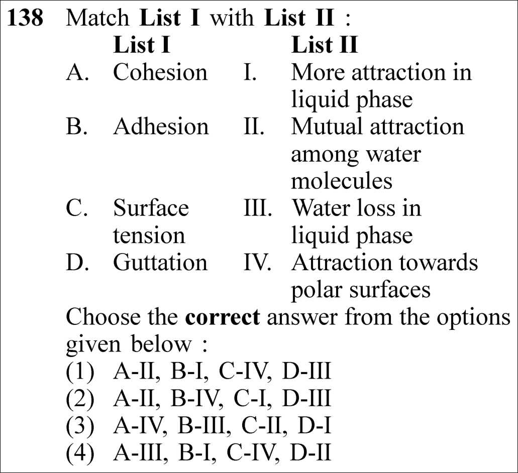 NEET 2023 Botany Question 138