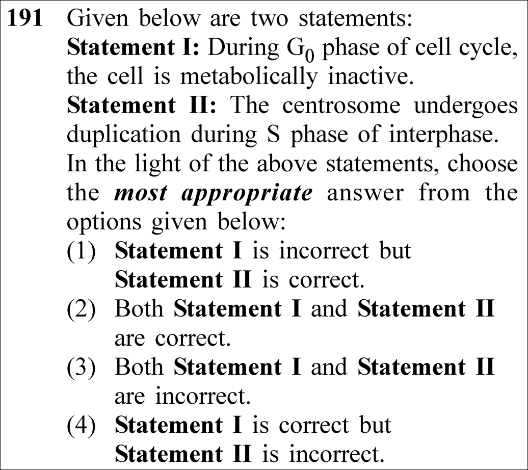 NEET 2023 zoology Question 191