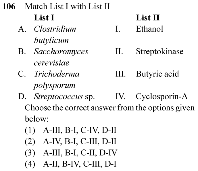 NEET 2024 Botany Question 106