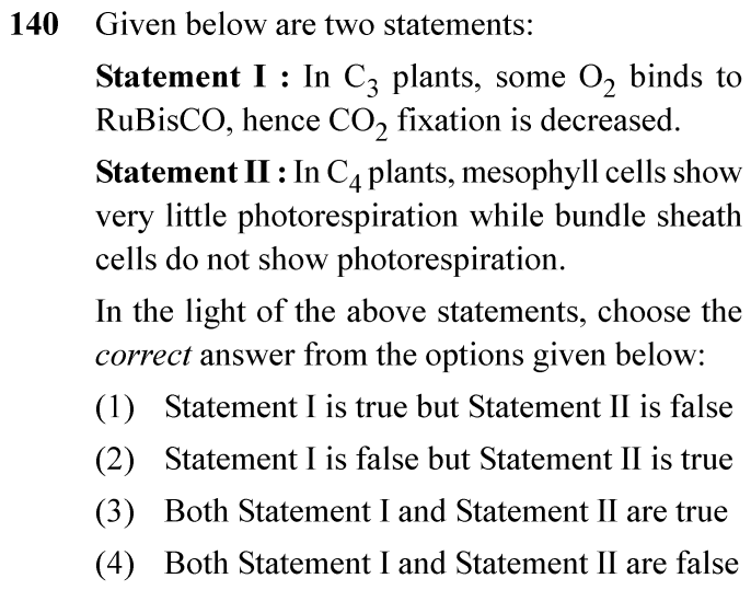 NEET 2024 Botany Question 140