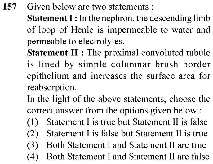 NEET 2024 zoology Question 157