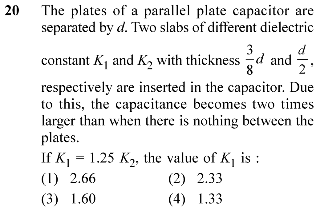 NEET 2025 Physics Question 20