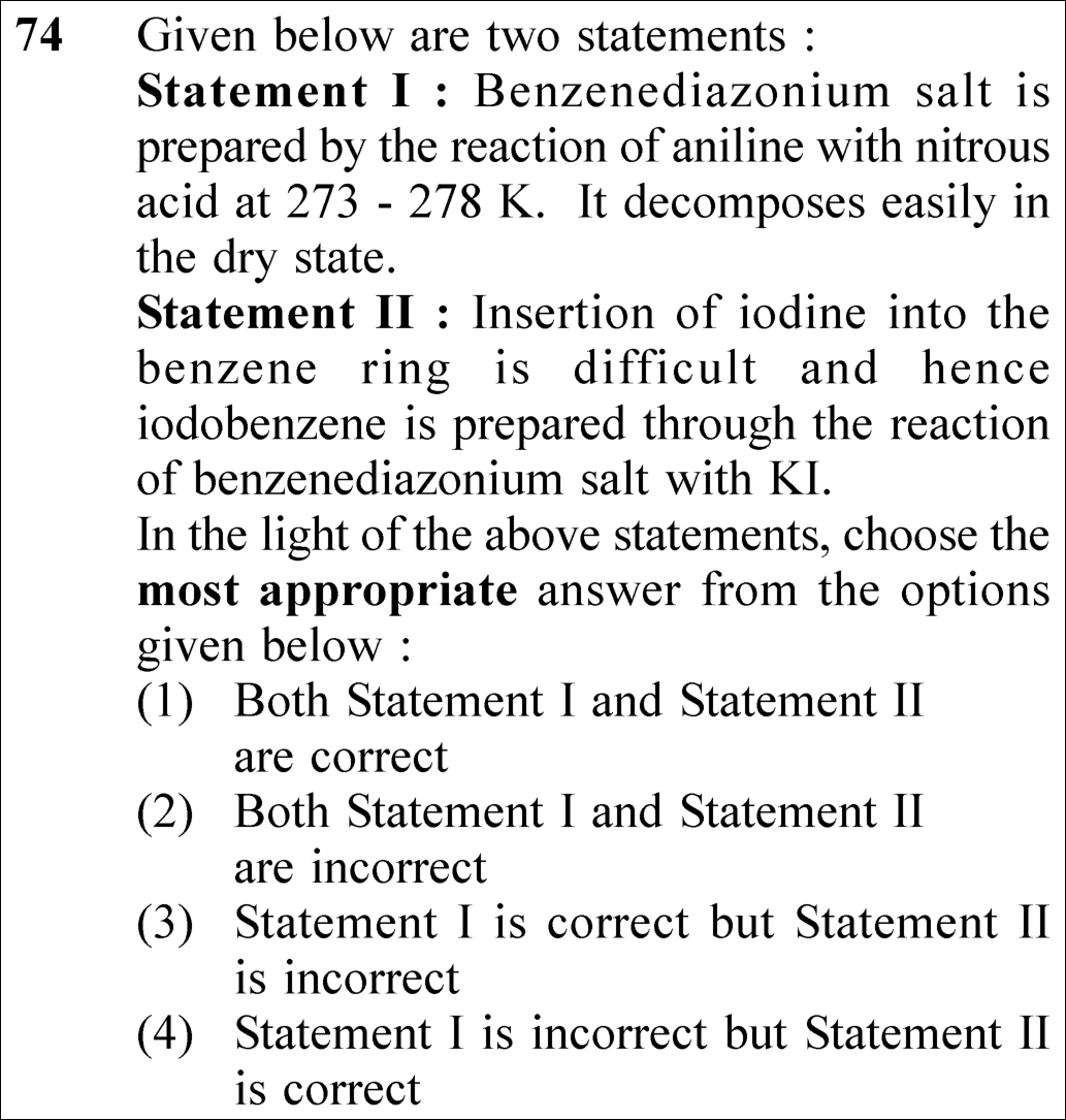 NEET 2025 chemistry Question 74