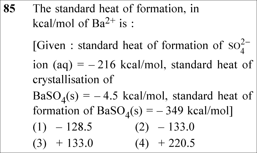 NEET 2025 chemistry Question 85