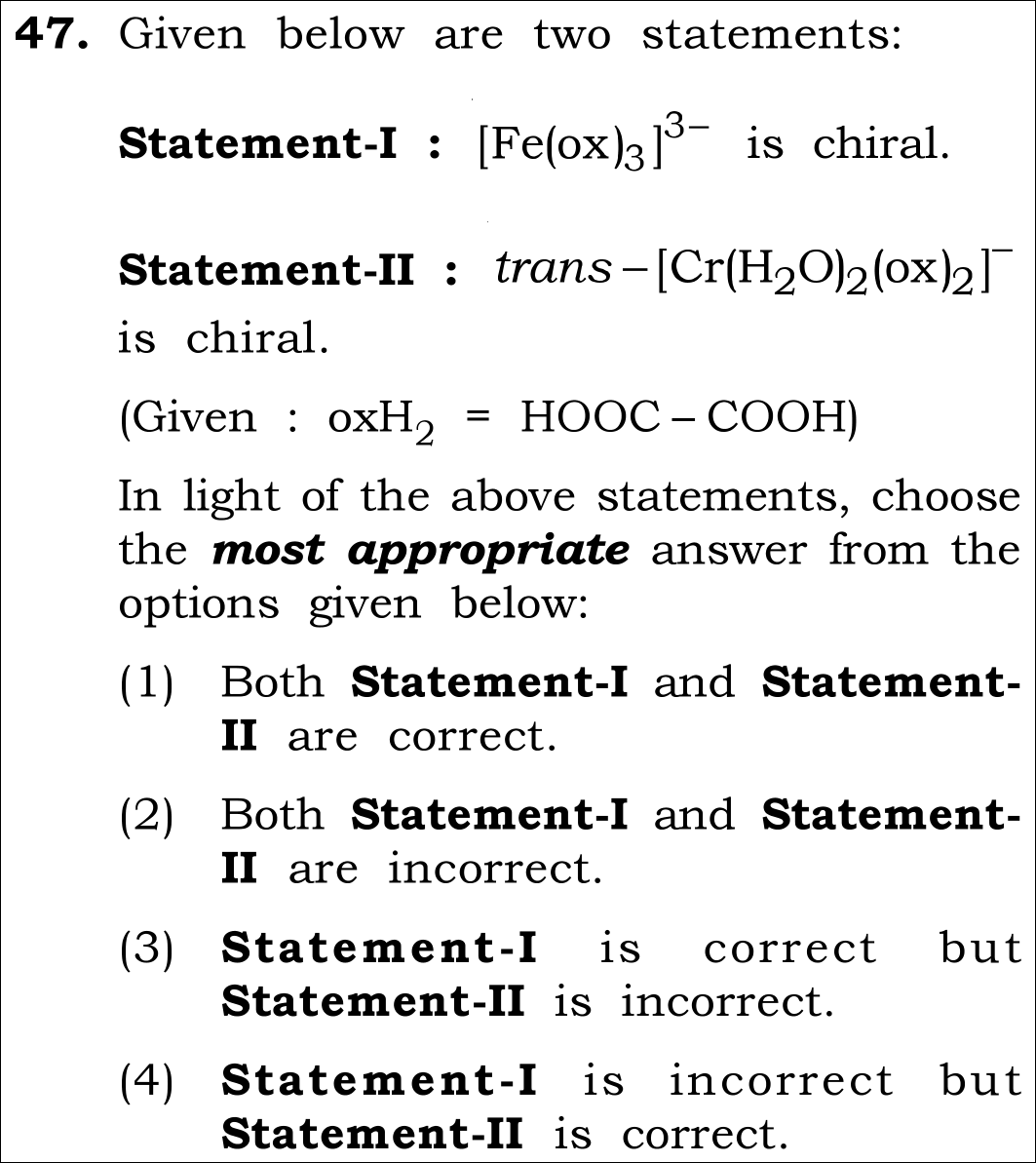 NEET 2026 chemistry Question 47