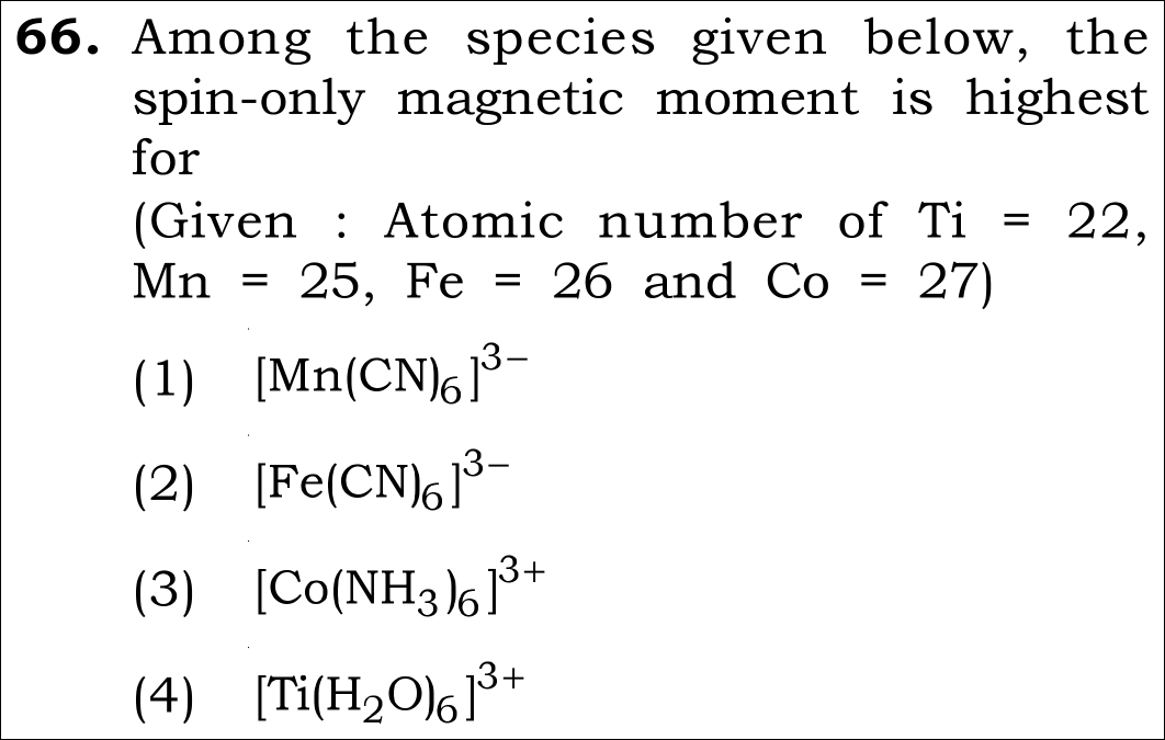 NEET 2026 chemistry Question 66